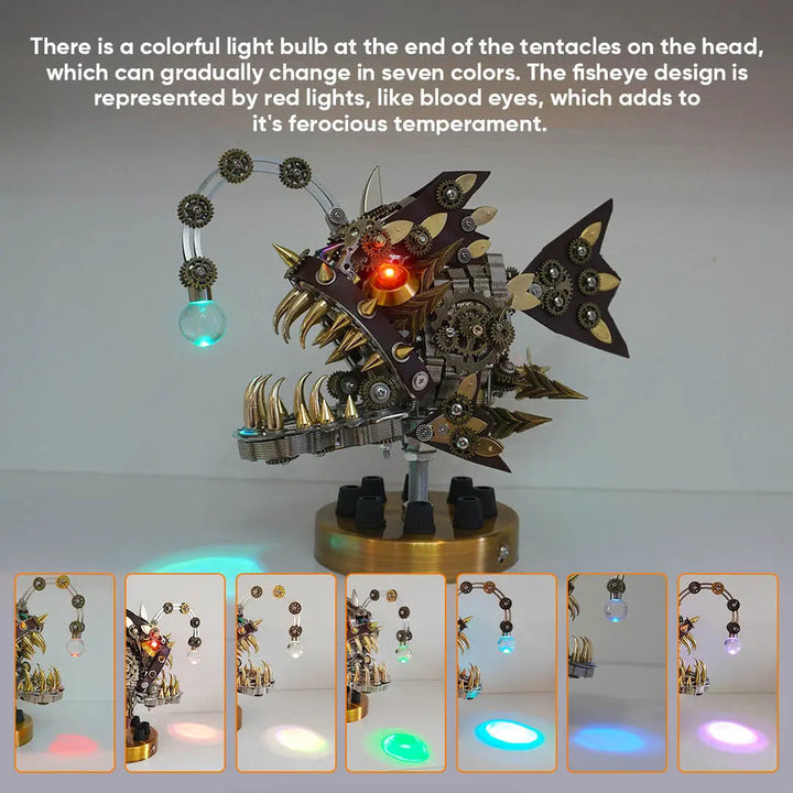 Steampunk Anglerfish DIY 3D Metal Puzzles Model Kit with Base