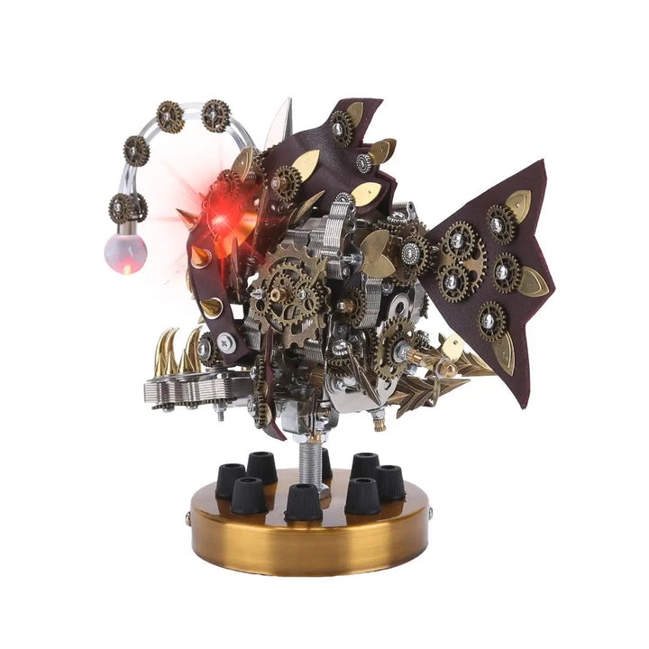 Steampunk Anglerfish DIY 3D Metal Puzzles Model Kit with Base