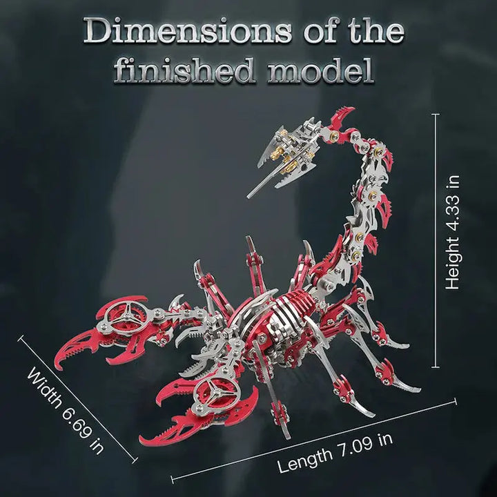Stainless Steel DIY Assembly 3D Model Puzzle Jigsaw Detachable Scorpion King Diybooknookkit