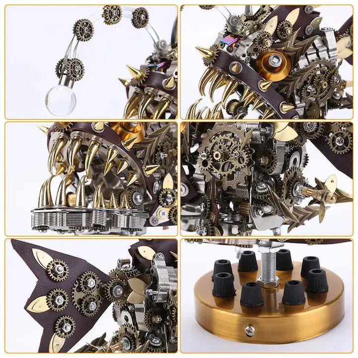 Steampunk Anglerfish DIY 3D Metal Puzzles Model Kit with Base Diybooknookkit