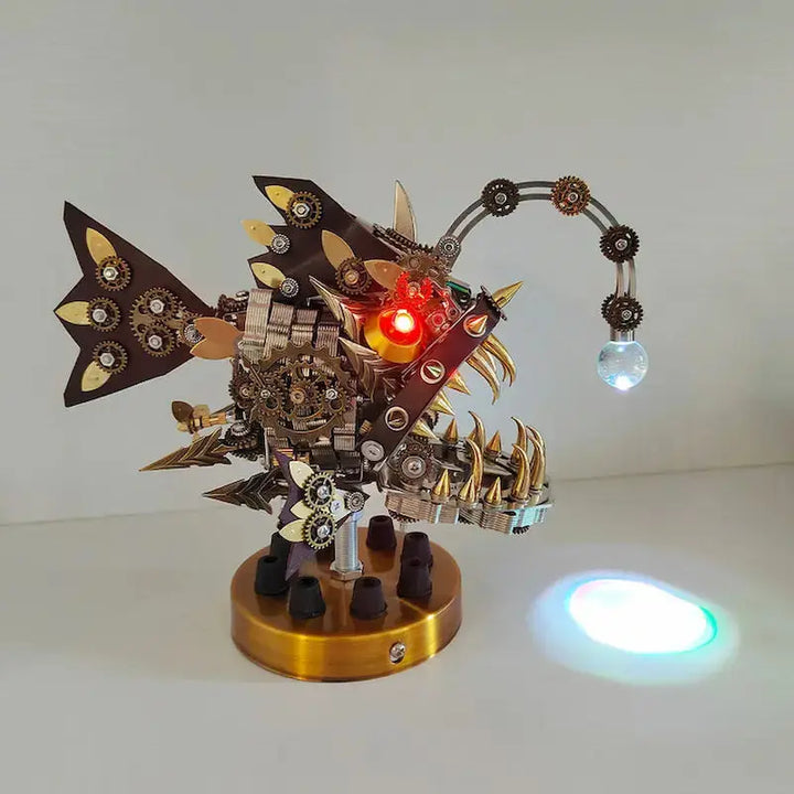 Steampunk Anglerfish DIY 3D Metal Puzzles Model Kit with Base Diybooknookkit