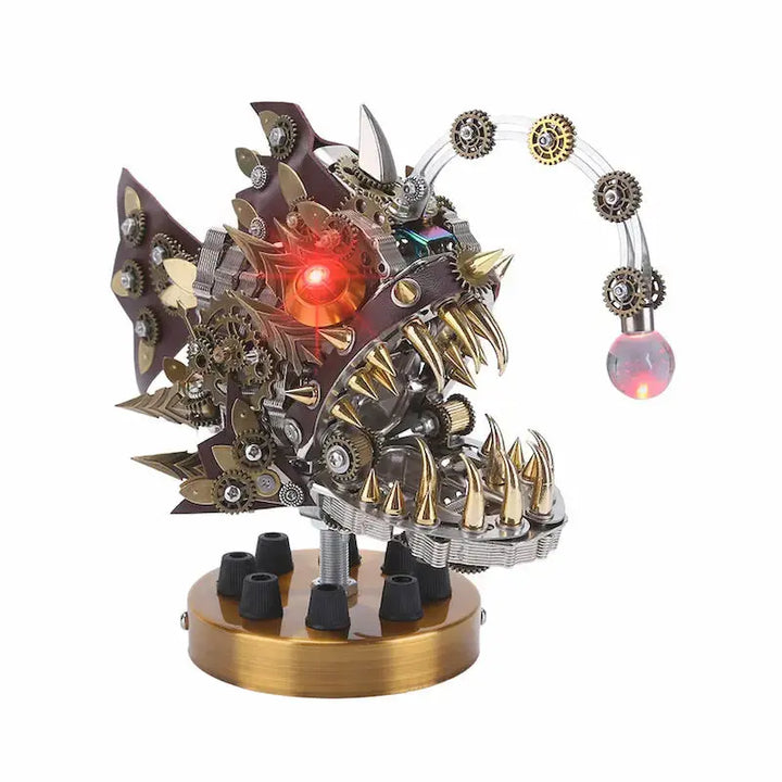 Steampunk Anglerfish DIY 3D Metal Puzzles Model Kit with Base Diybooknookkit