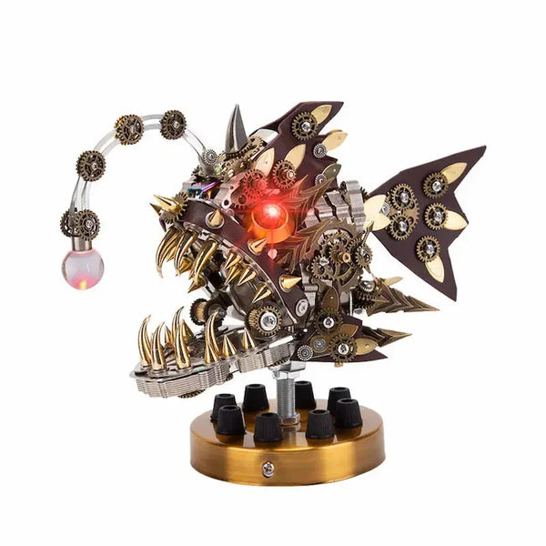 Steampunk Anglerfish DIY 3D Metal Puzzles Model Kit with Base Diybooknookkit