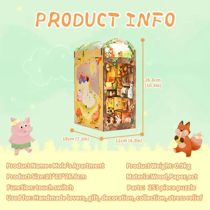 CUTEBEE Moles Apartment DIY Book Nook Kit - Diy book nook kit