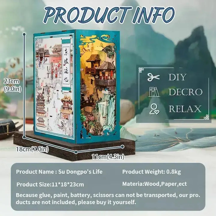 CUTEBEE SU DONGPO'S LIFE DIY BOOK NOOK KIT - Diy book nook kit